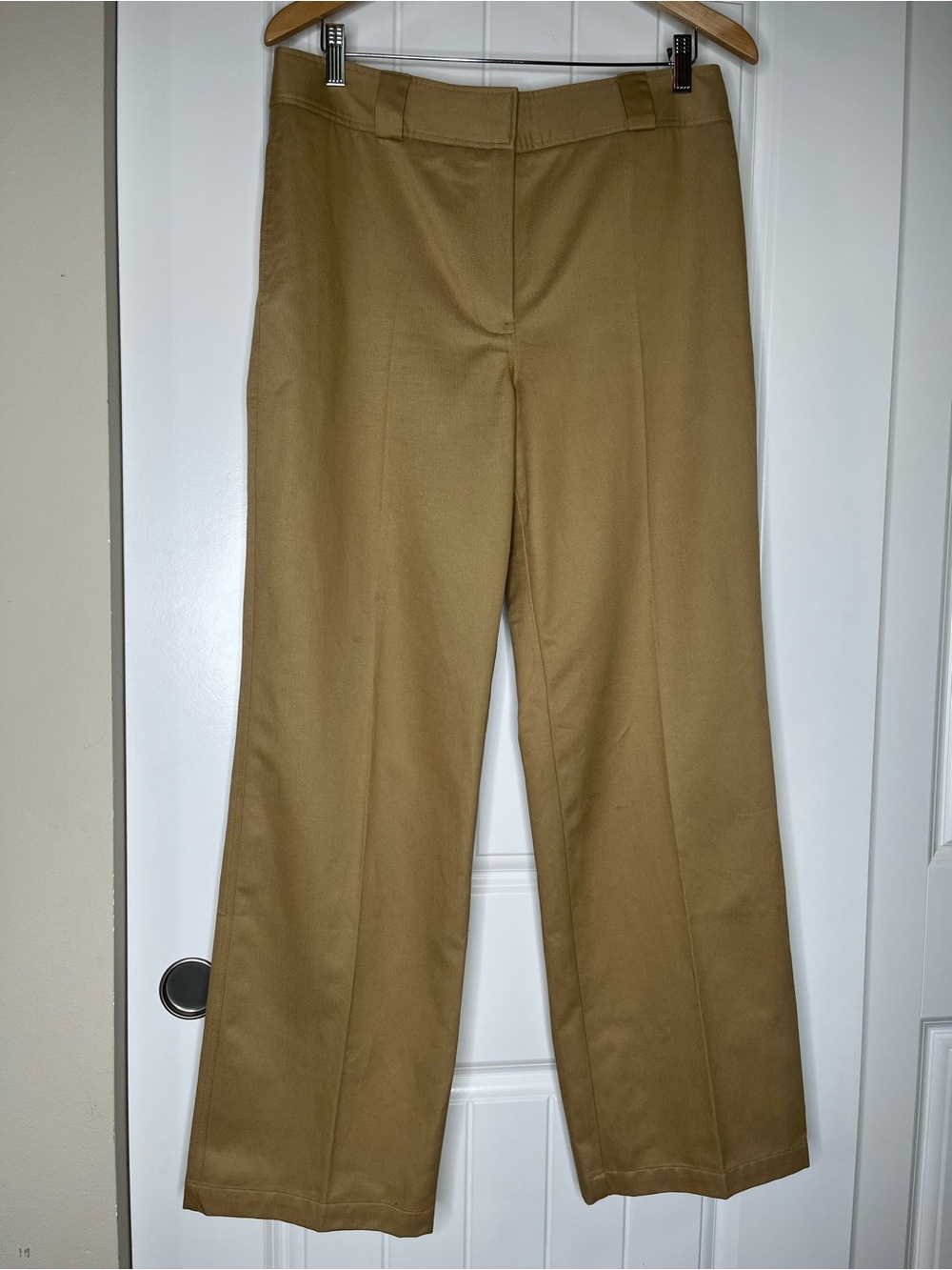 SAINT ART Nessa Mid Rise Tan Casual Trousers Straight Leg Cut Cotton Medium